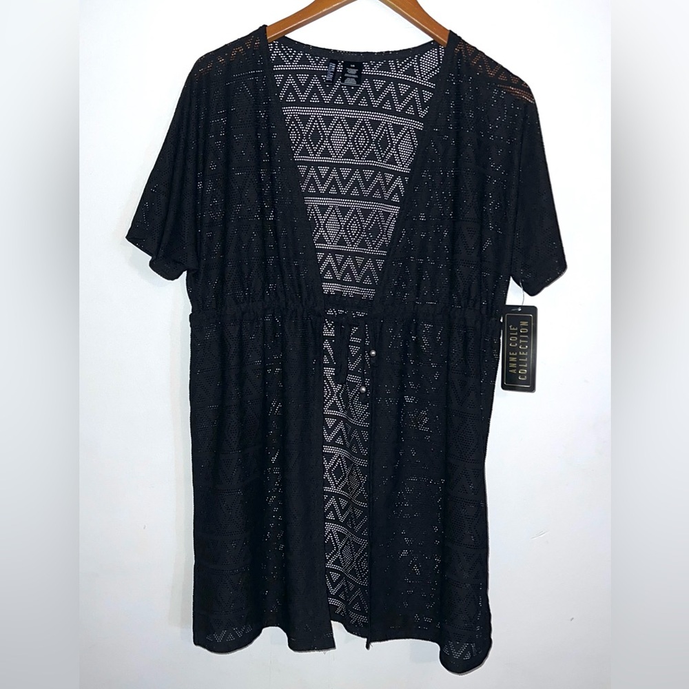 Anne Cole NEW Tie Front Eyelet Swim Pool Coverup Sz L